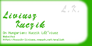 liviusz kuczik business card